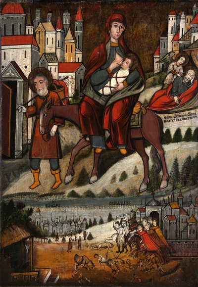 The Flight into Egypt by Anonymous Russian icon painter