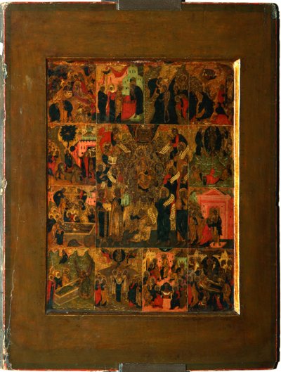The Glorification of the Virgin Akathist Hymn to the Most Holy Theotokos by Anonymous Russian icon painter
