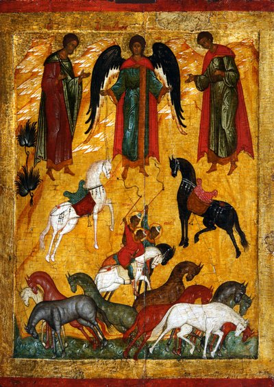 The Miracle of Florus and Laurus by Anonymous Russian icon painter