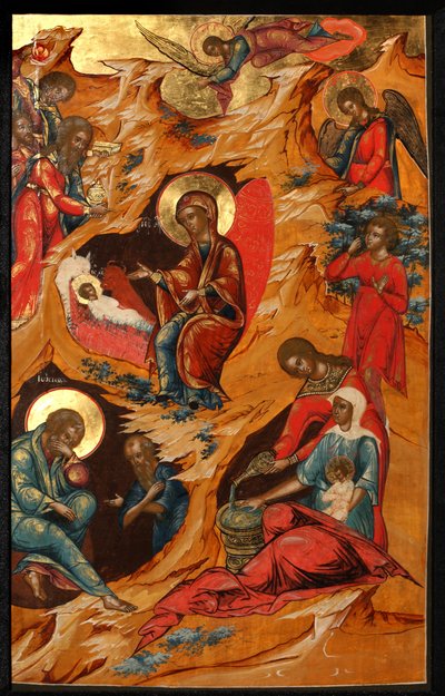 The Nativity of Christ by Anonymous Russian icon painter