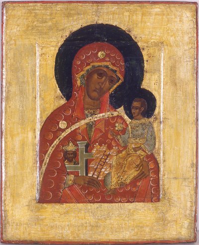 The Virgin The Mountain torn out not by Hands by Anonymous Russian icon painter