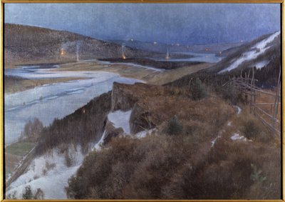 Walpurgis Night in Bergslagen, Grangaerde in Dalarna by Anshelm Schultzberg