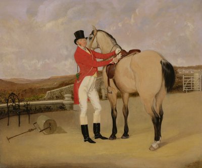 James Taylor Wray of the Bedale Hunt with his Dun Hunter by Anson A. Martin