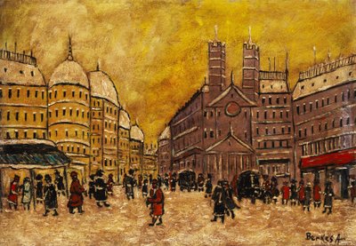 Street Scene by Antal Berkes