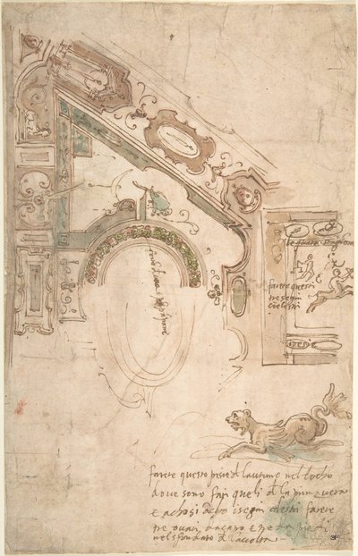 Quarter Plan for a Coved Ceiling by Antenore Ridolfi