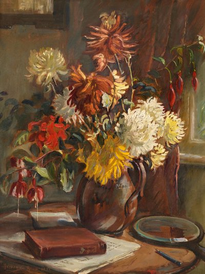 Chrysanthemums still life in Cor Visser