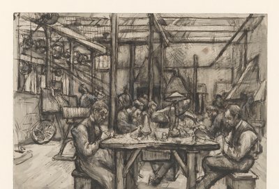Workshop in the Silver Factory of Begeer by Anthon Gerhard Alexander van Rappard