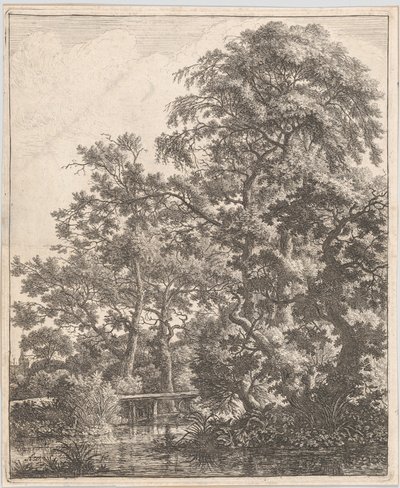 A Small Bridge over a Stream, 17th century by Anthonie Waterloo