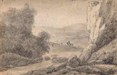 Mountain Landscape with Travelers by Anthonie Waterloo