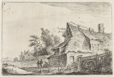 Village Scene with a Watermill by Anthonie Waterloo