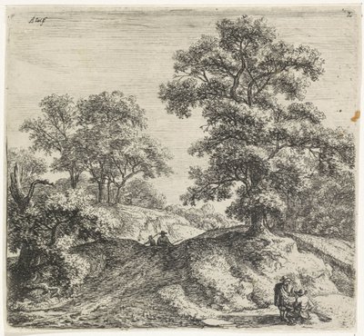 Large Oak Tree Next to a Path (Forest Views, Series B) by Anthonie Waterloo