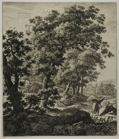 Hagar Comforted by the Angel, from Six Large Upright Landscapes with Scenes from the Old Testament by Anthonie Waterloo