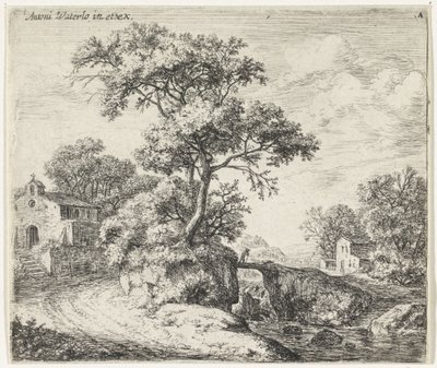 Landscape with a Chapel (Hill Landscapes) by Anthonie Waterloo