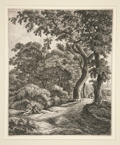 The two travelers resting in the woods by Anthonie Waterloo