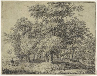 Man with Dog in a Forest by Anthonie Waterloo