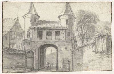 City Gate in Hamburg (?), Seen from the Inside by Anthonie Waterloo