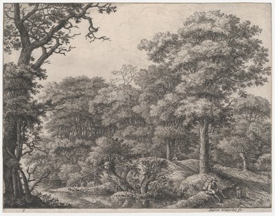 Travelers Resting in the Forest, 17th century by Anthonie Waterloo
