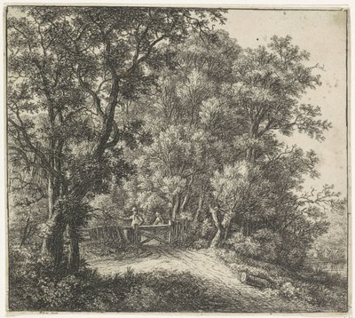 Two Figures by a Gate (Forest Views, Series A) by Anthonie Waterloo