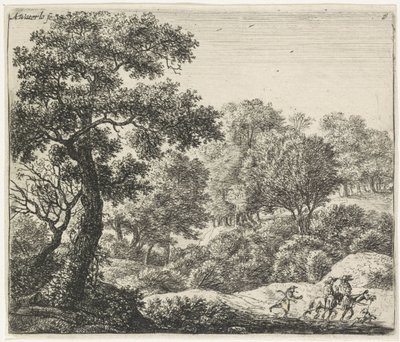 Two Riders on a Forest Path (Wooded Landscapes series) by Anthonie Waterloo