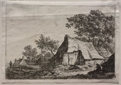 Twelve Landscapes: Plate I, The Small Hamlet by Anthonie Waterloo