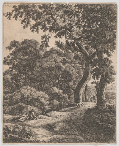 Two Travellers Resting in the Woods by Anthonie Waterloo