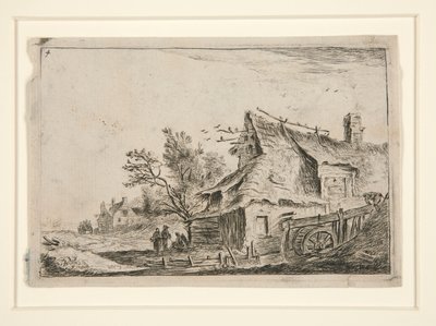 Village with a Watermill, from a set of 12 landscape etchings by Anthonie Waterloo