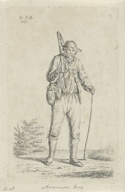 Farmer from the Ardennes with Hoe by Anthonie Willem Hendrik Nolthenius de Man