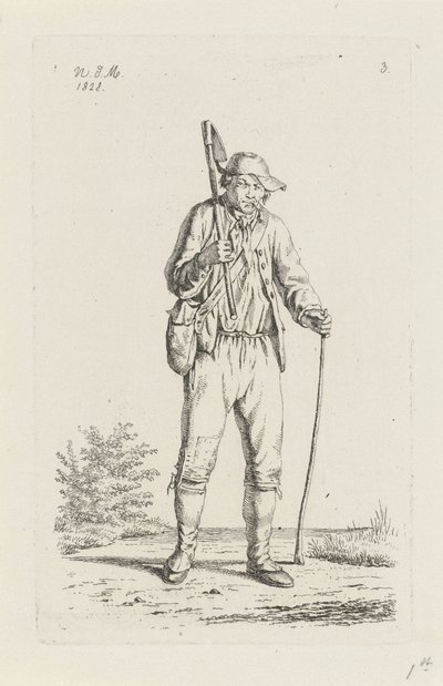 Peasant from the Ardennes with Hoe (Peasants and Peasant Women from the United Kingdom of the Netherlands) by Anthonie Willem Hendrik Nolthenius de Man