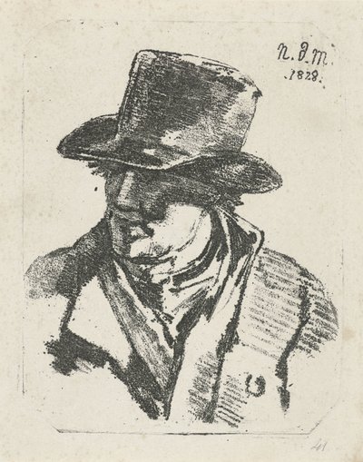 Bust of a Man with Hat by Anthonie Willem Hendrik Nolthenius de Man