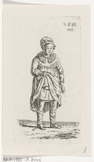 Girl Lifting Her Skirt by Anthonie Willem Hendrik Nolthenius de Man