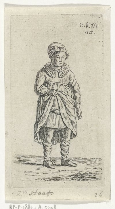 Girl Lifting Her Skirt by Anthonie Willem Hendrik Nolthenius de Man