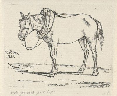 Harnessed Horse by Anthonie Willem Hendrik Nolthenius de Man