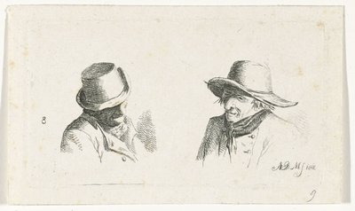 Two Men with Hats by Anthonie Willem Hendrik Nolthenius de Man