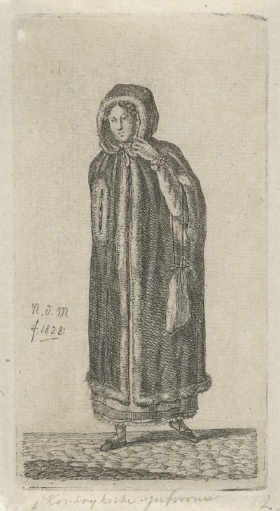 Woman with Mantle (Kortrijk Lady) (Series: 12 Study Figures) by Anthonie Willem Hendrik Nolthenius de Man