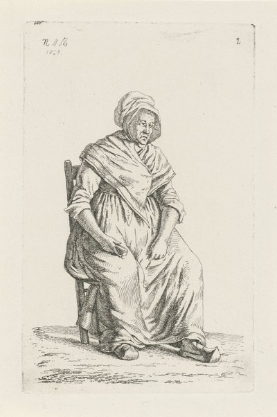 Seated Peasant Woman from Wallonia (Peasants from the United Kingdom of the Netherlands Series) by Anthonie Willem Hendrik Nolthenius de Man