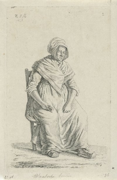 Seated Peasant Woman from Wallonia (Peasants from the United Kingdom of the Netherlands) by Anthonie Willem Hendrik Nolthenius de Man