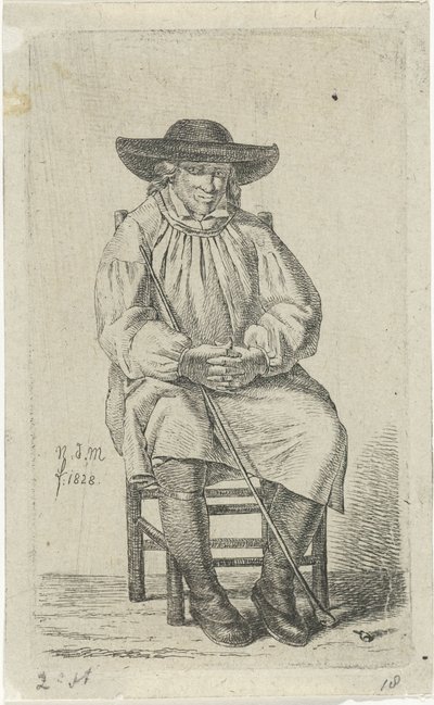 Seated Man with Stick (12 Studie-beeldjes) by Anthonie Willem Hendrik Nolthenius de Man