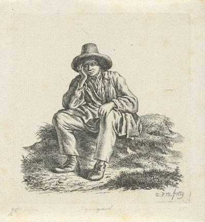 Seated Man Supporting His Head by Anthonie Willem Hendrik Nolthenius de Man
