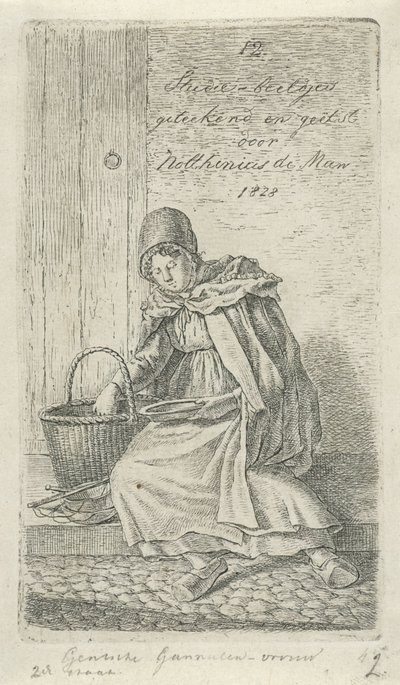 Seated Woman with Basket and Plate (Ghent Shrimp Woman) (12 Study Figures) by Anthonie Willem Hendrik Nolthenius de Man