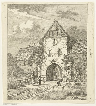 Several Figures by an Old City Gate by Anthonie van den Bos