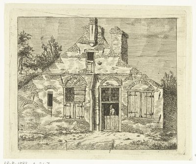 Man in Old House Looking Out Over the Door by Anthonie van den Bos