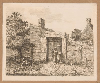 Milkmaid at the Gate of a Farm by Anthonie van den Bos