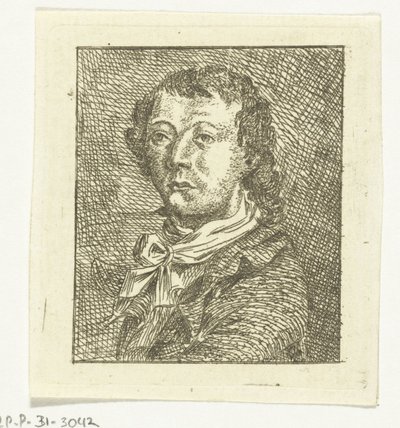 Portrait Bust of a Young Man with White Tie by Anthonie van den Bos