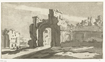 Ruins of the Great Hall of the Baths of Caracalla, Rome by Anthonie van den Bos