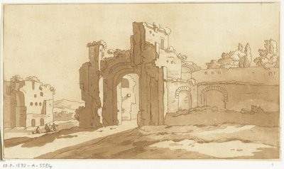 Ruins of the Great Hall of the Baths of Caracalla, Rome by Anthonie van den Bos