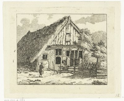 Woman Standing in Front of a House in Staphorst by Anthonie van den Bos