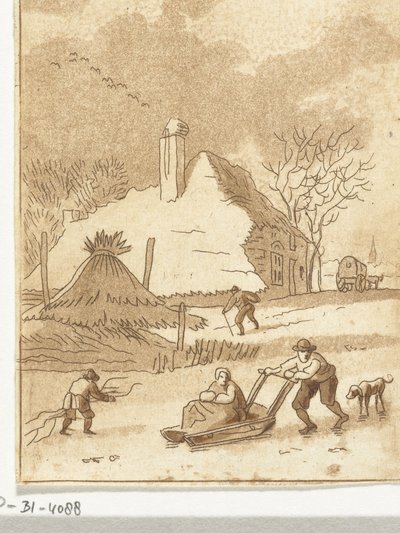Winter Landscape with Ice Skating by Anthonie van den Bos
