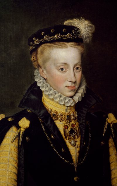 Portrait of Anna of Austria, Queen of Spain 1570 by Anthonis van Dashorst (c.1519 1576/77) Mor
