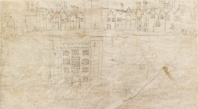 Buildings along the South Front of Oatlands Palace by Anthonis van den Wyngaerde