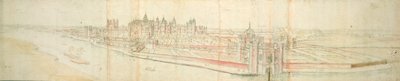 Hampton Court Palace from the River, c.1544 by Anthonis van den Wyngaerde